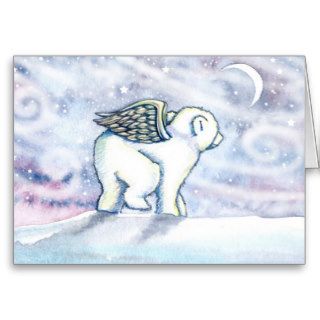 Polar Bear Angel Christmas Card