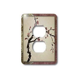 3dRose LLC lsp_53105_6 Elegant Chinese Flowers, 2 Plug Outlet Cover   Outlet Plates  