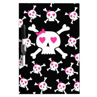 Cute Girlie Skull pattern Dry Erase Whiteboards