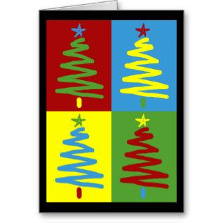 Pop Art Christmas Trees Card
