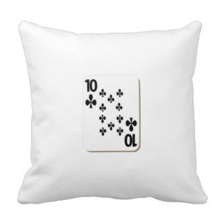 10 of Clubs Playing Card Pillows