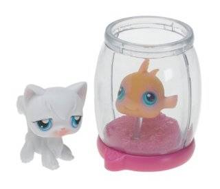  Littlest Pet Shop Goldfish in Bowl and White Cat Toys & Games