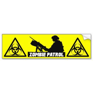 Zombie Patrol   On the Gun Bumper Sticker