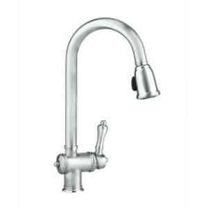 JADO Victorian Collection Single Handle Pull Down Sprayer Kitchen Faucet in Brushed Nickel DISCONTINUED 8508.40.144