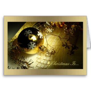 golden christmas ball greeting card