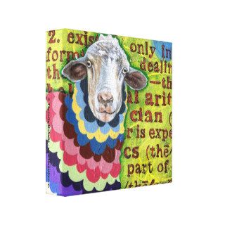 Cute Sheep Art on Canvas   Ready to Hang Gallery Wrap Canvas