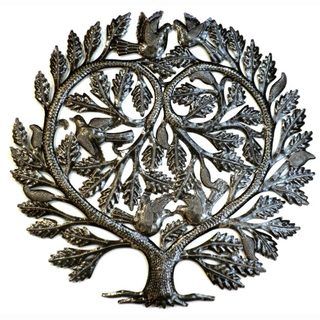 Recycled Steel Tree of Life 'Lover's Heart' Wall Art (Haiti) Global Crafts Wall Hangings