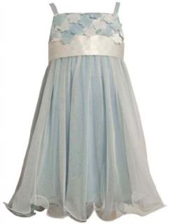 Size 4T/4 BNJ 5524 B BLUE IVORY FLORAL DIE CUT MESH OVERLAY Special Occasion Flower Girl Pageant Party Dress,B65524 Bonnie Jean GIRLS Clothing