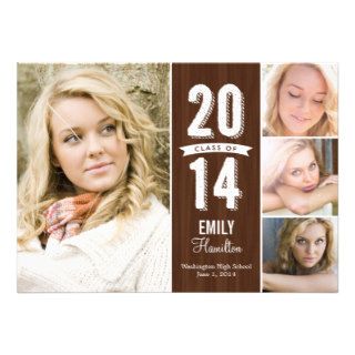 Awesome Year Graduation Announcement   Wooden