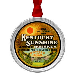 Vintage Kentucky Whiskey Label Christmas Tree Ornament