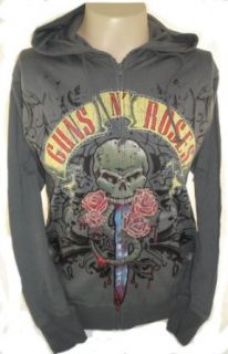 Guns N' Roses GNR Zip Up Hoodie Sweatshirt   Skull and Sword Clothing