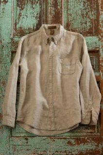 Men's Jack Stone Washed Linen Shirt, NATURAL, Size XXLarge (46 48) at  Mens Clothing store
