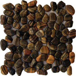MS International Mixed Pebbles 12 in. x 12 in. x 10 mm Polished Marble Mesh Mounted Mosaic Tile (10 sq. ft. / case) LPEBMMIX1212POL