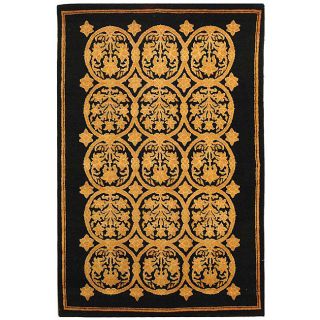 Persian Hand knotted Majestic Black Rug (4' x 6') 3x5   4x6 Rugs