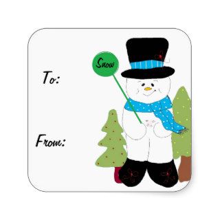 Sweet Smiling Frosty Snowman Sticker