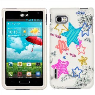 T Mobile LG Optimus F3 Chalkboard Star on White Phone Case Cover Cell Phones & Accessories