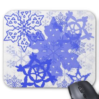 Blue Snowflakes Mouse Pad