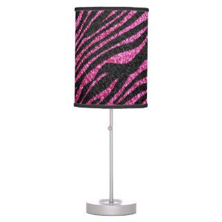 Hot Pink and Black Zebra stripe pattern Lamp
