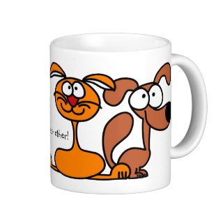 Cat and Dog can love each other Mugs