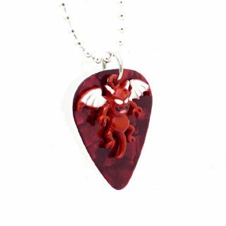 Devil Guitar Pick Pendant Necklace Jewelry
