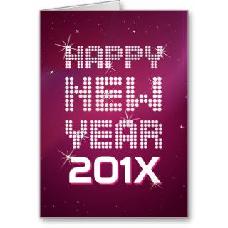 Happy New Year 2014 Glitter Glam greeting card