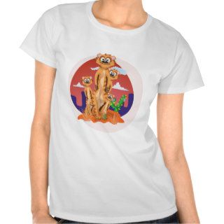 Cute Meerkat Cartoon Family T shirt