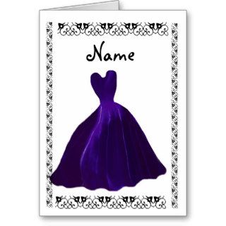 BRIDESMAID Invitation   ROYAL PURPLE Leaf Gown Card