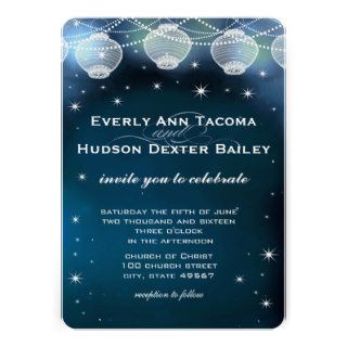 Night Wedding Lanterns Stars Garland Personalized Announcements