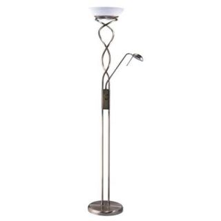 Designers Choice Collection 73 in. Antique Brass Floor Lamp with Reading Light DISCONTINUED TC4028 AB