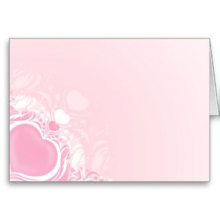 pretty light pink heart swirl design greeting card