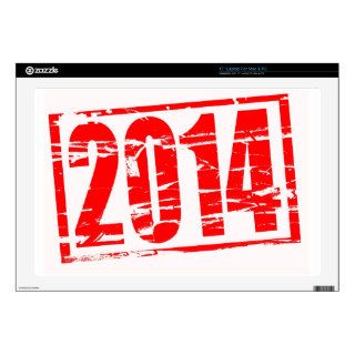 2014 Red rubber stamp Skins For Laptops