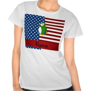 Personalized name Patriotic parrot T Shirts
