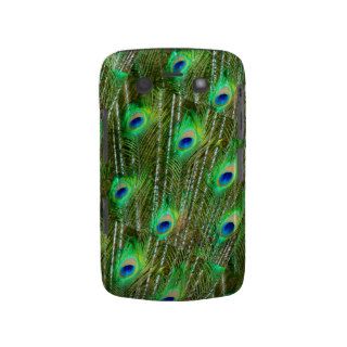 Green & Blue Peacock Feather Pattern Blackberry Cases