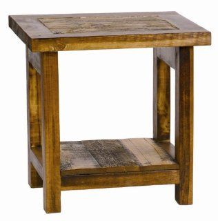 Rustic Wood End Table  