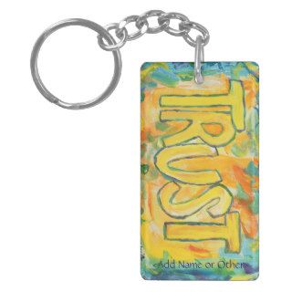 Trust Inspirational Word Keychain   Custom Text Acrylic Key Chain