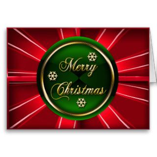 Backlit Green and Gold Merry Christmas Card