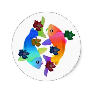 Koi Fish Round Sticker