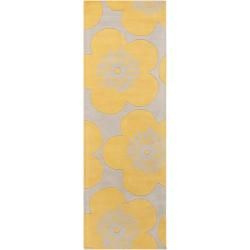 Aimee Wilder Hand tufted Yellow Courland Floral Wool Rug (2'6 x 8') Surya Runner Rugs