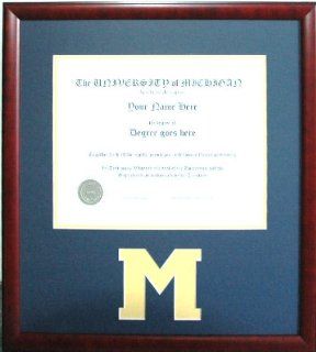 University of Michigan Wolverines Mahogany Diploma Wood Frame Block M Matted  Cigarette Lighters  Sports & Outdoors