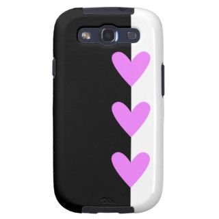 Girly, Black ,White, Pink Hearts Galaxy 3S Case Galaxy SIII Case