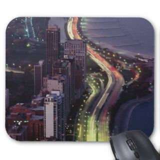 Aerial view of buildings along a highway in a mousepad