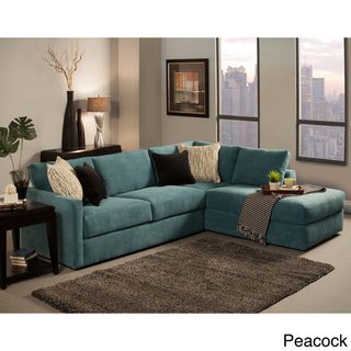 Furniture of America Faith Deluxe Contemporary Microfiber Fabric Upholstered 2 piece Sectional Furniture of America Sectional Sofas