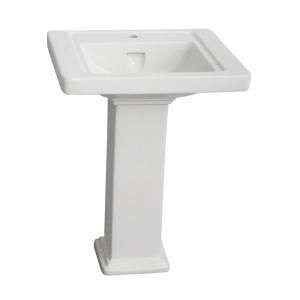 Barclay Products Empire 24 in. Pedestal Lavatory Sink Combo with 1 Faucet Hole in White 3 891WH