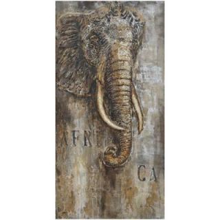 Yosemite Home Decor 39.5 in. x 78.5 in. African Mammoth I Hand Painted Contemporary Artwork FCC5033D 1
