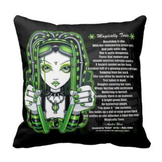 Vivian Green Cybergoth Magically Toxic Poem Pillow