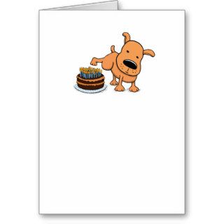 Funny Dog Peeing on Cake Birthday Card