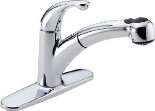 Delta 467 DST Palo Single Handle Pull Out Kitchen Faucet, Chrome   Touch On Kitchen Sink Faucets  
