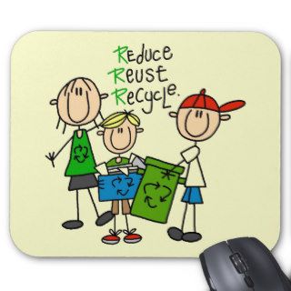 Reduce, Reuse, Recycle t shirts and Gifts Mouse Mat