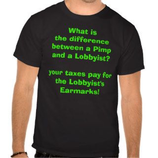 What's the difference between a Pimp & Lobbyist? Tee Shirts