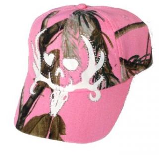 BONE COLLECTOR ~ LADIES Pink Camo Racks & Rhinestones Cap Hat ~ NEW Baseball Caps